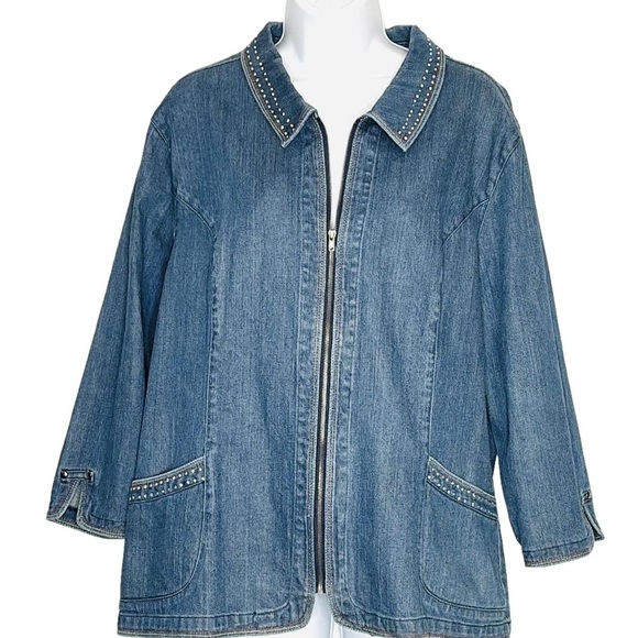 𝅺Koret City Blues Vintage Denim Jacket, XL, Blue - Picture 2 of 5